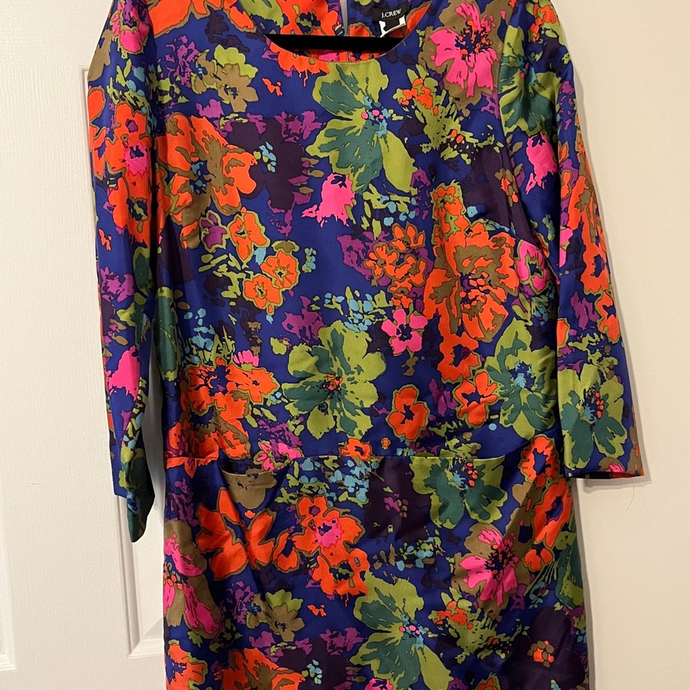 J Crew Silk Floral Dress - Multicolor